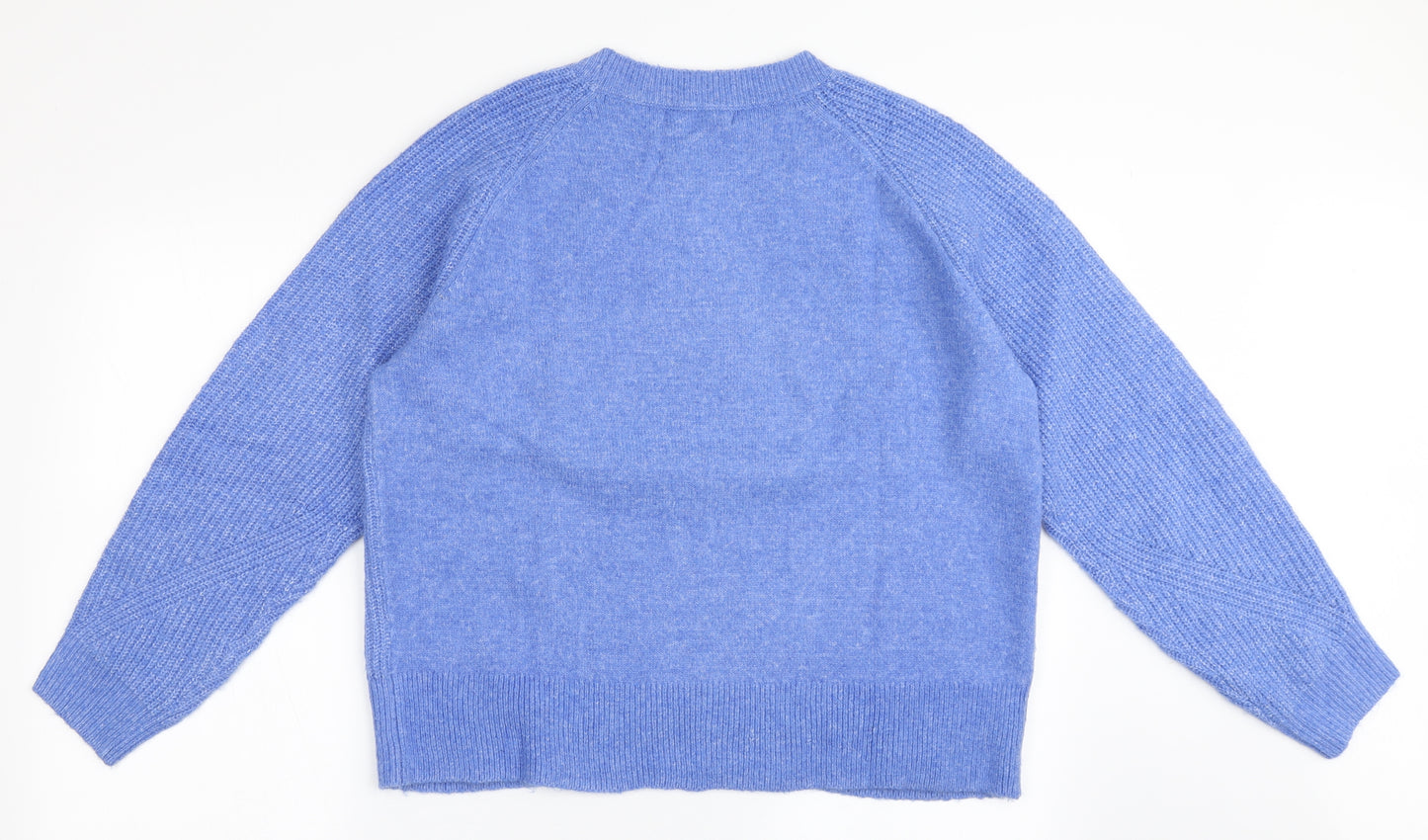 Marks and Spencer Womens Blue Round Neck  Acrylic Pullover Jumper Size M