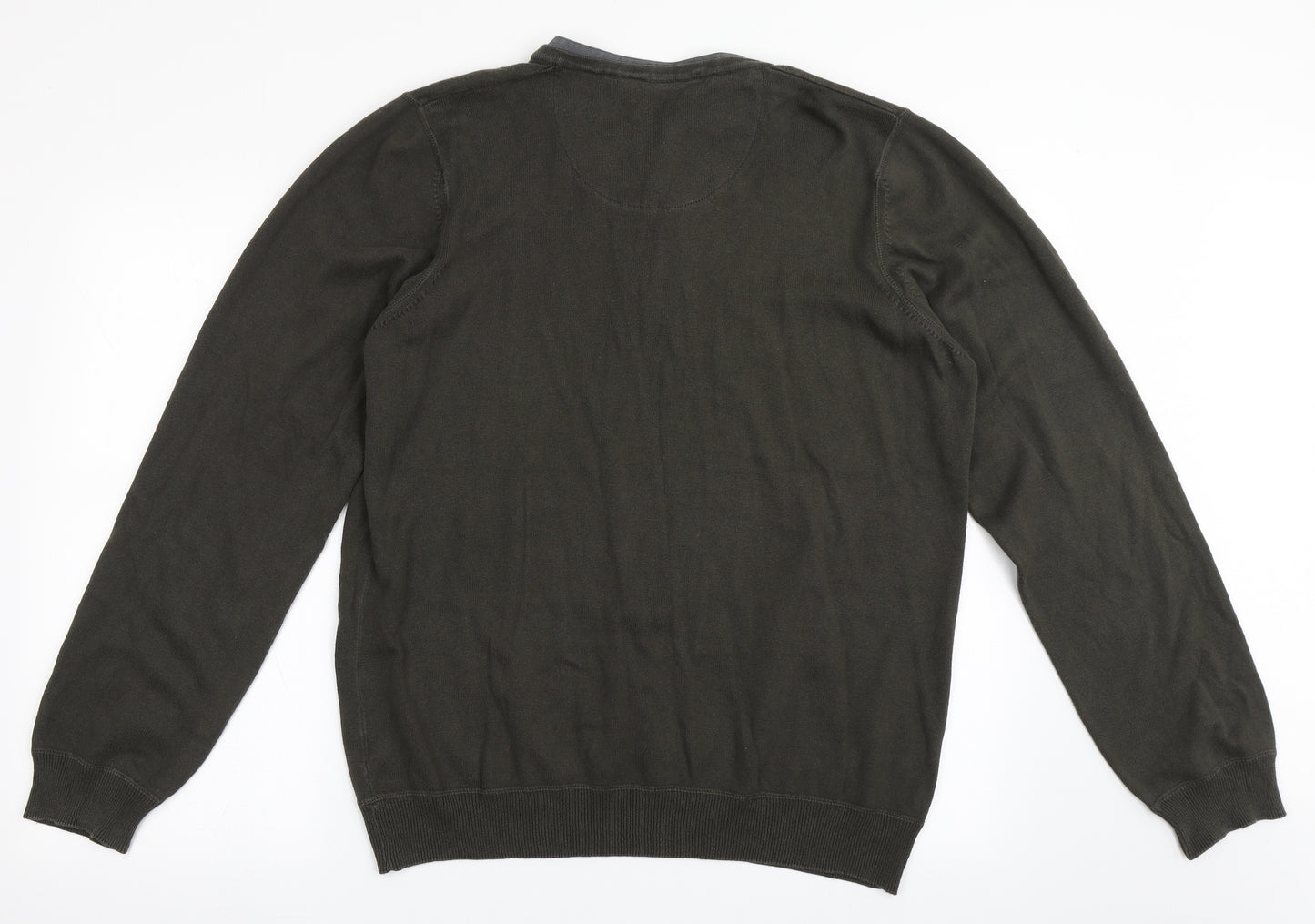 North Coast Mens Green Round Neck  Polyester Pullover Jumper Size L
