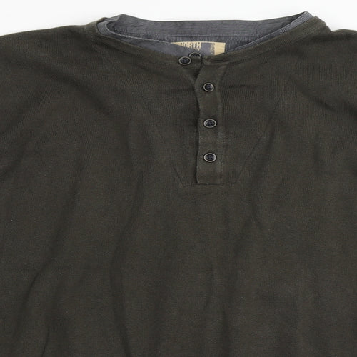North Coast Mens Green Round Neck  Polyester Pullover Jumper Size L