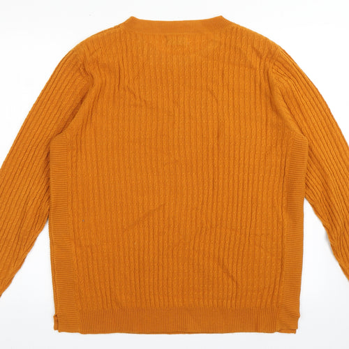 Papaya Womens Orange Round Neck  Acrylic Pullover Jumper Size 18