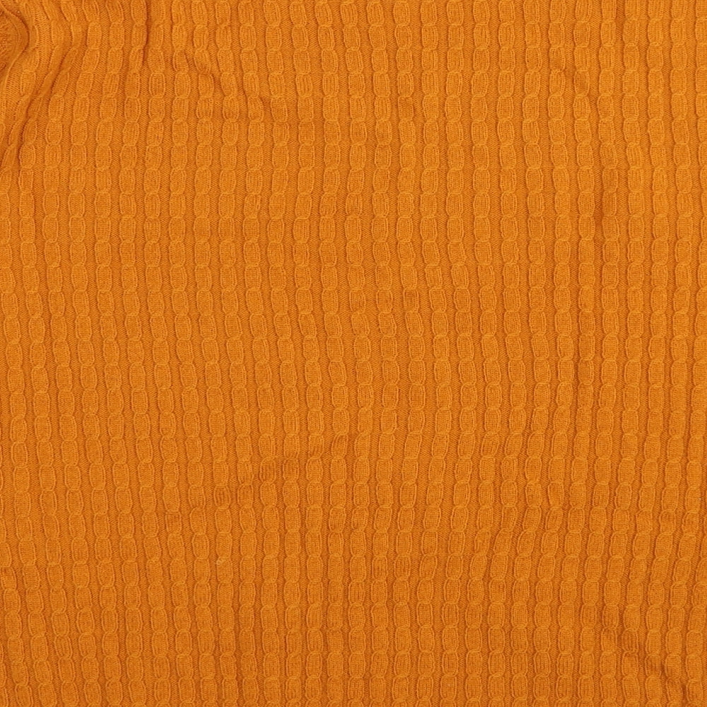 Papaya Womens Orange Round Neck  Acrylic Pullover Jumper Size 18