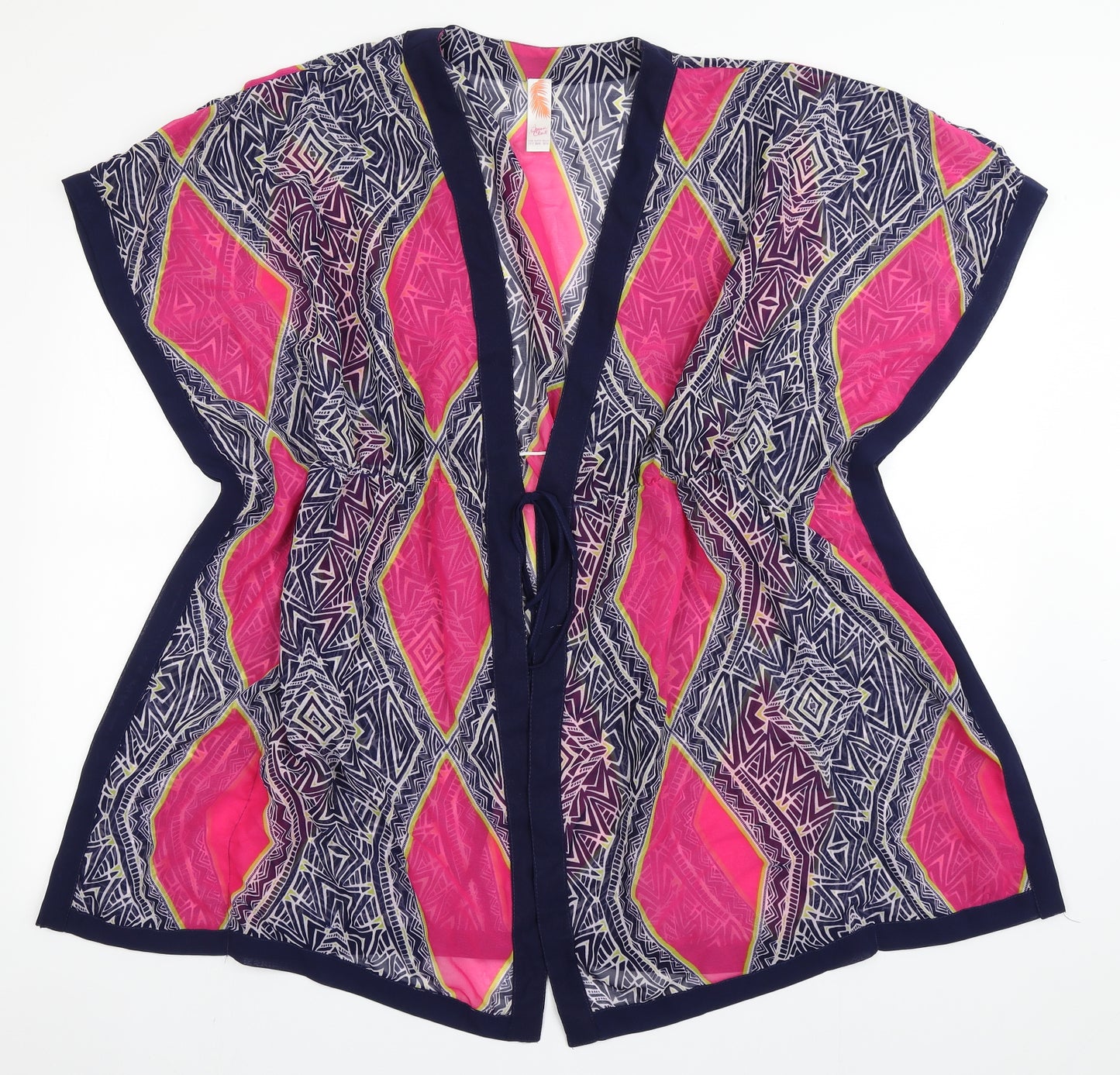 Primark Womens Blue  Polyester Kaftan  Size 10  V-Neck Tie