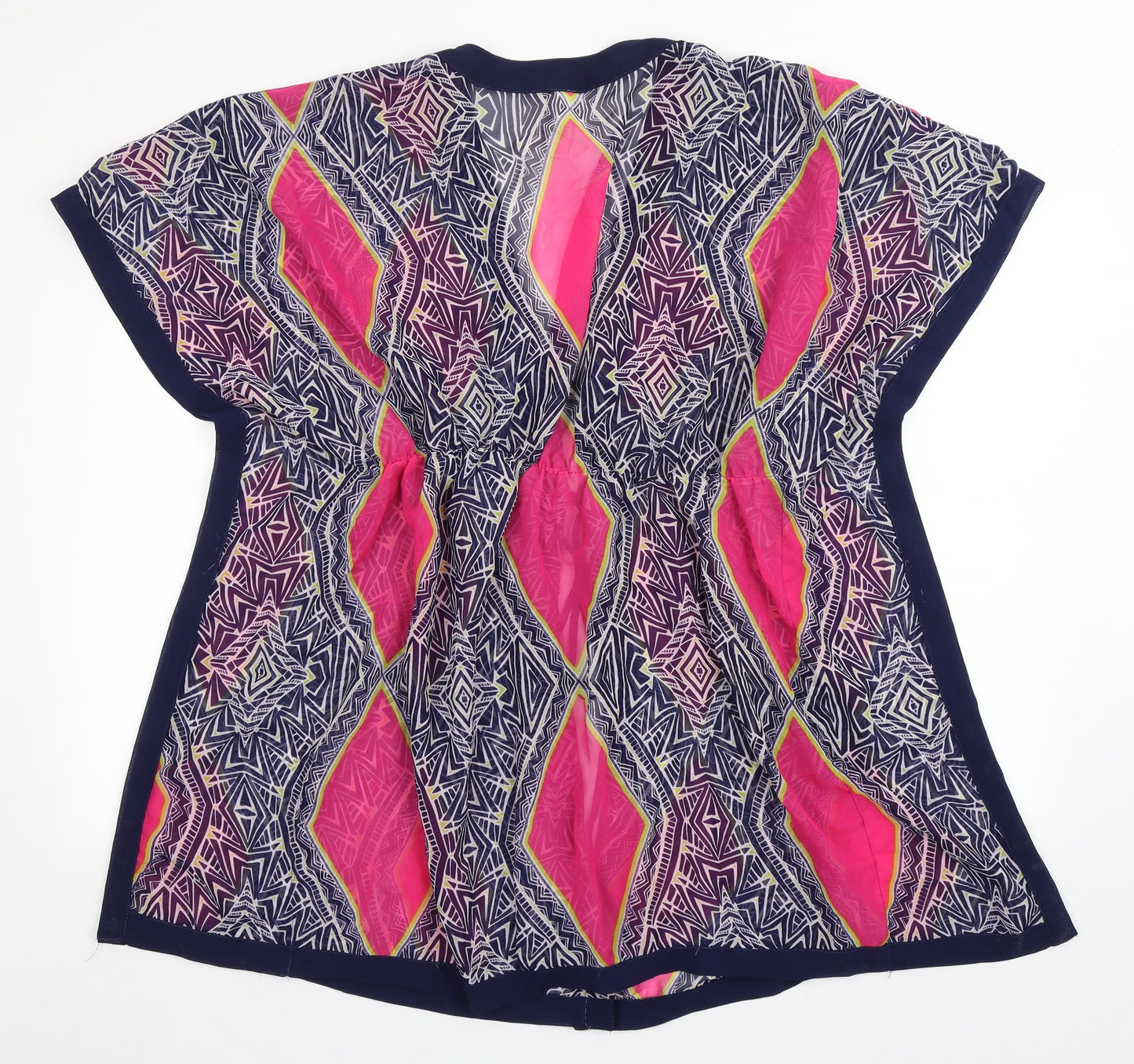 Primark Womens Blue  Polyester Kaftan  Size 10  V-Neck Tie