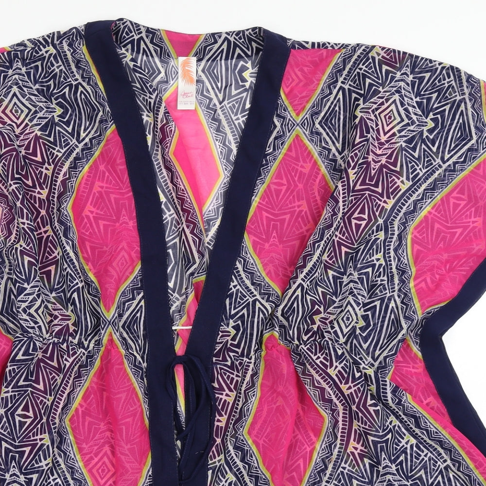 Primark Womens Blue  Polyester Kaftan  Size 10  V-Neck Tie