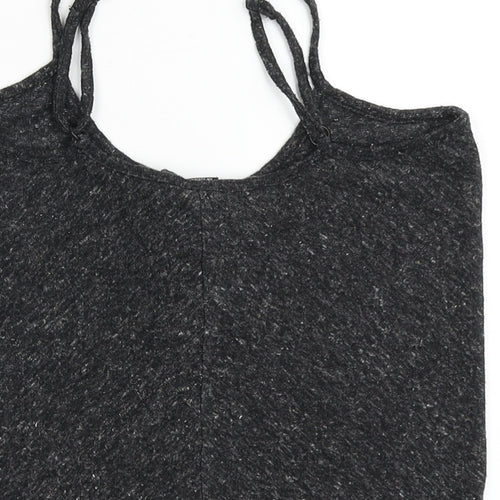 FACTORIE Womens Grey  Polyester Cropped T-Shirt Size S Round Neck