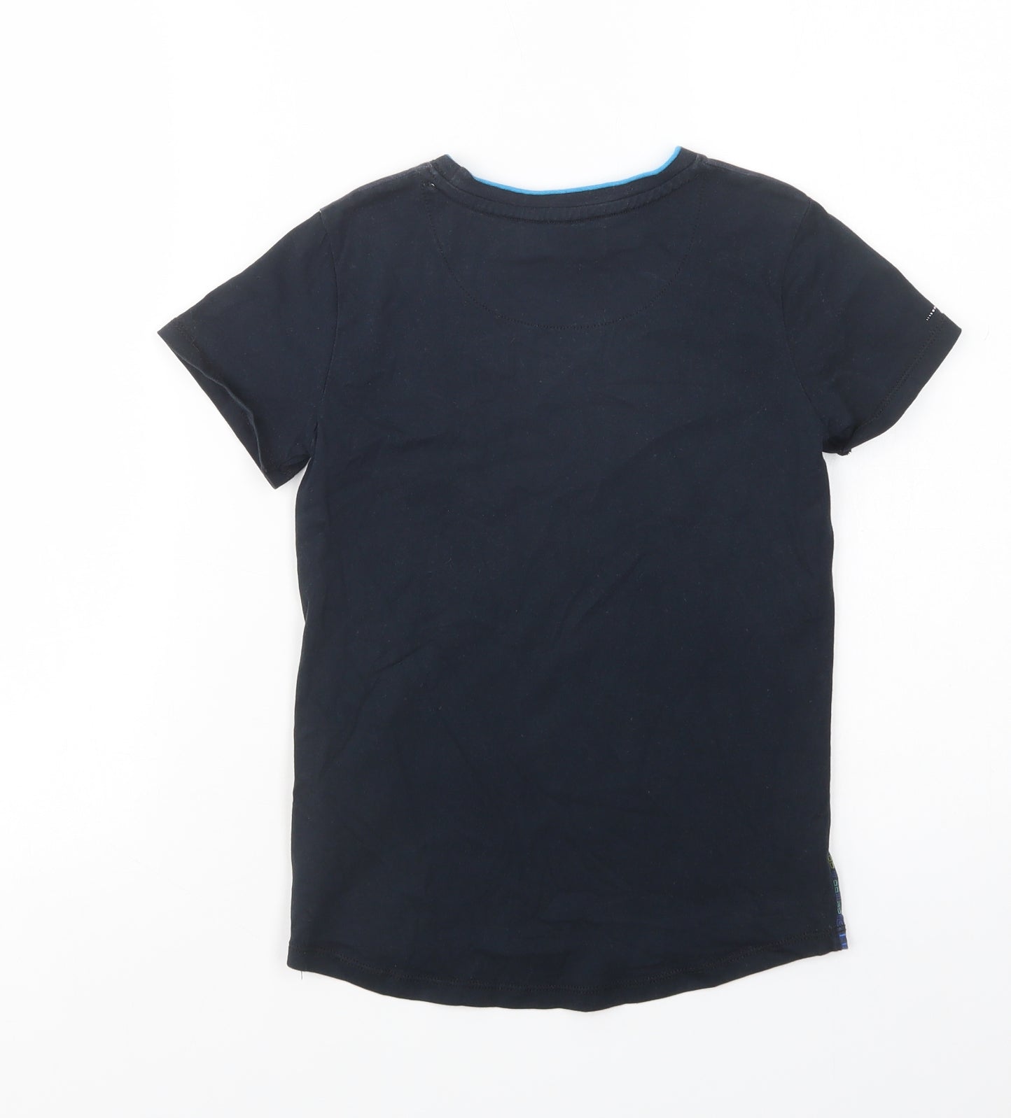 Ted Baker Boys Black  Cotton Pullover T-Shirt Size 7-8 Years Crew Neck Pullover - City Lights