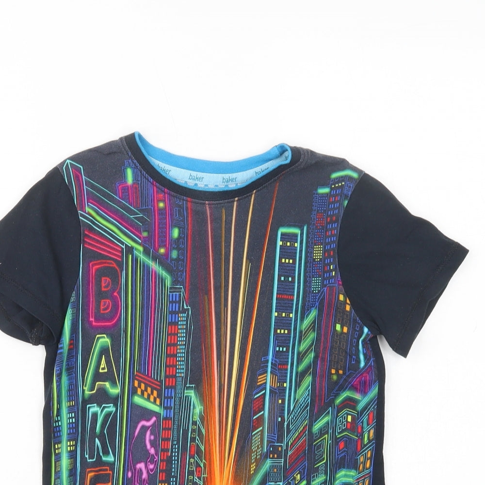 Ted Baker Boys Black  Cotton Pullover T-Shirt Size 7-8 Years Crew Neck Pullover - City Lights