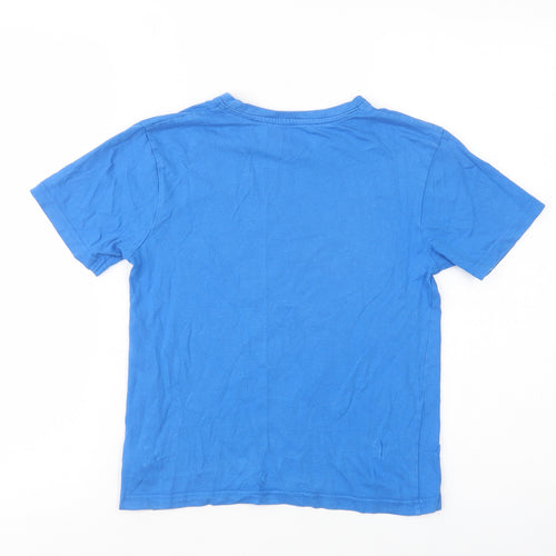 Dunnes Stores Boys Blue  Cotton Pullover T-Shirt Size 7 Years Crew Neck Pullover - Speed