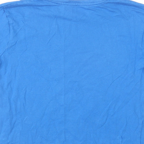 Dunnes Stores Boys Blue  Cotton Pullover T-Shirt Size 7 Years Crew Neck Pullover - Speed
