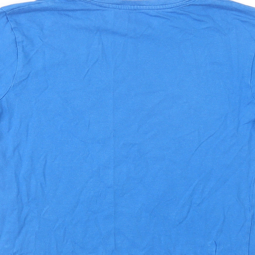 Dunnes Stores Boys Blue  Cotton Pullover T-Shirt Size 7 Years Crew Neck Pullover - Speed