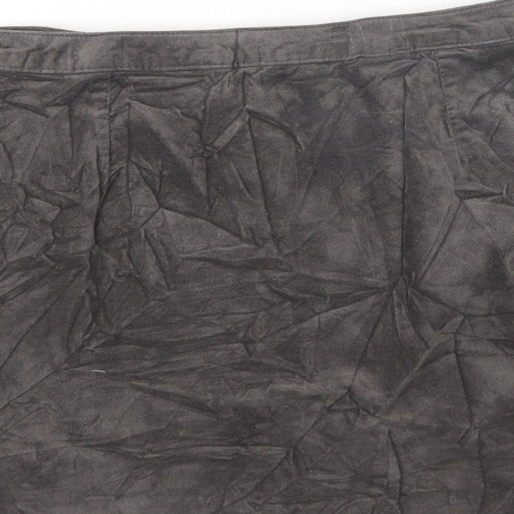 George Womens Grey  Cotton Mini Skirt Size 10   Zip