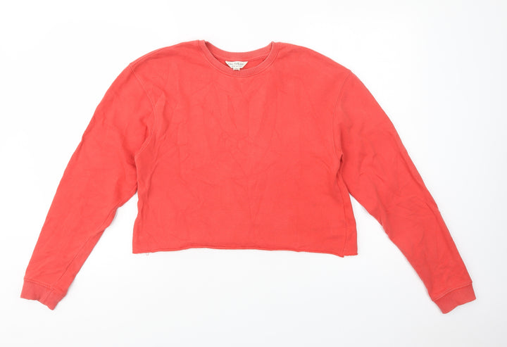 Miss Selfridge Womens Red  Cotton Pullover Sweatshirt Size 8  Pullover