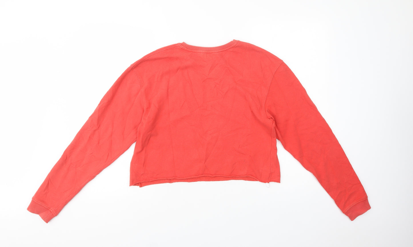 Miss Selfridge Womens Red  Cotton Pullover Sweatshirt Size 8  Pullover