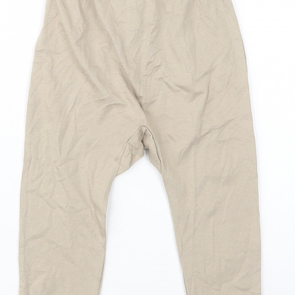 H&M Girls Beige  Cotton Jogger Trousers Size 2-3 Years  Regular Drawstring