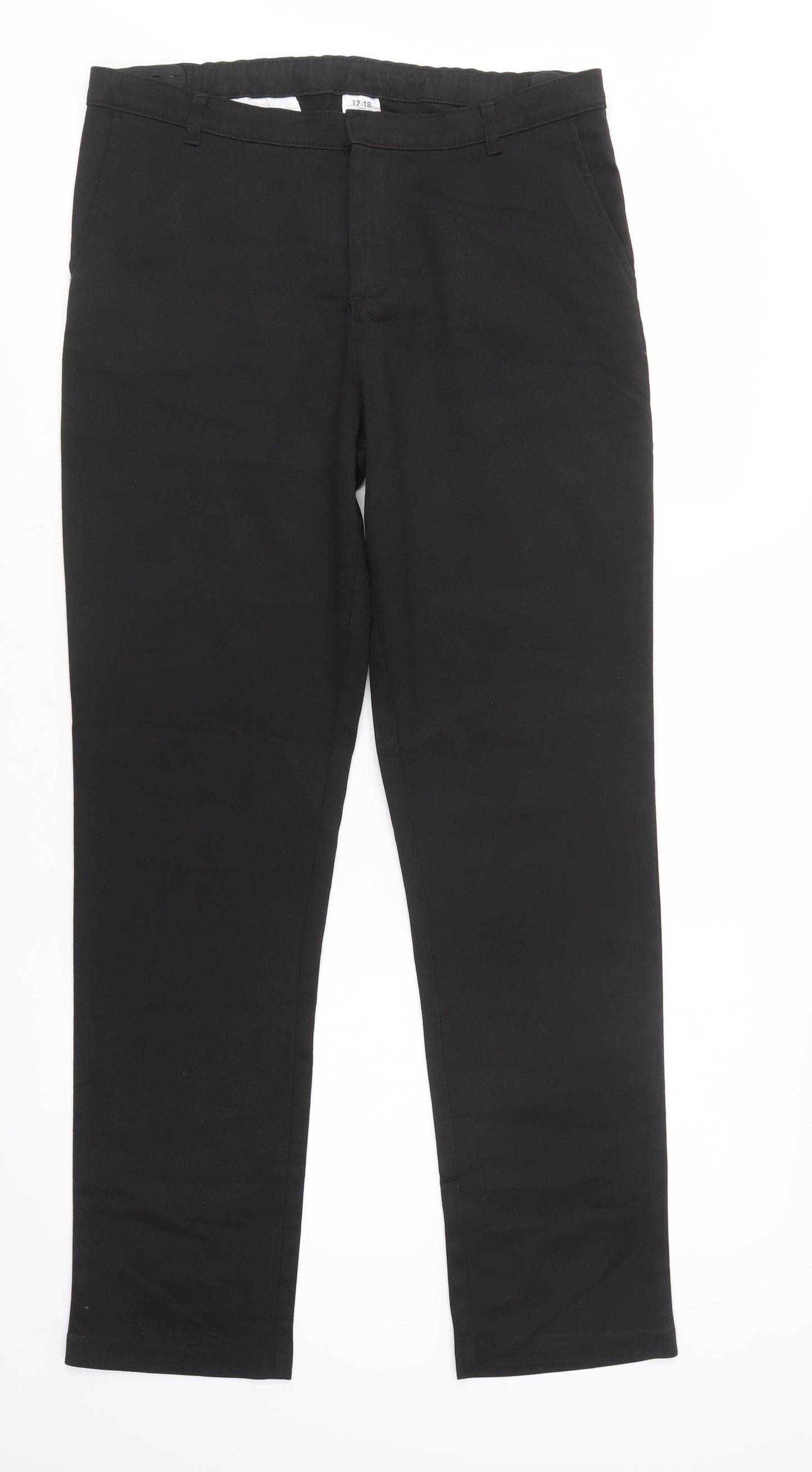 George Boys Black  Polyester Dress Pants Trousers Size 16 Years  Regular Button - School Wear