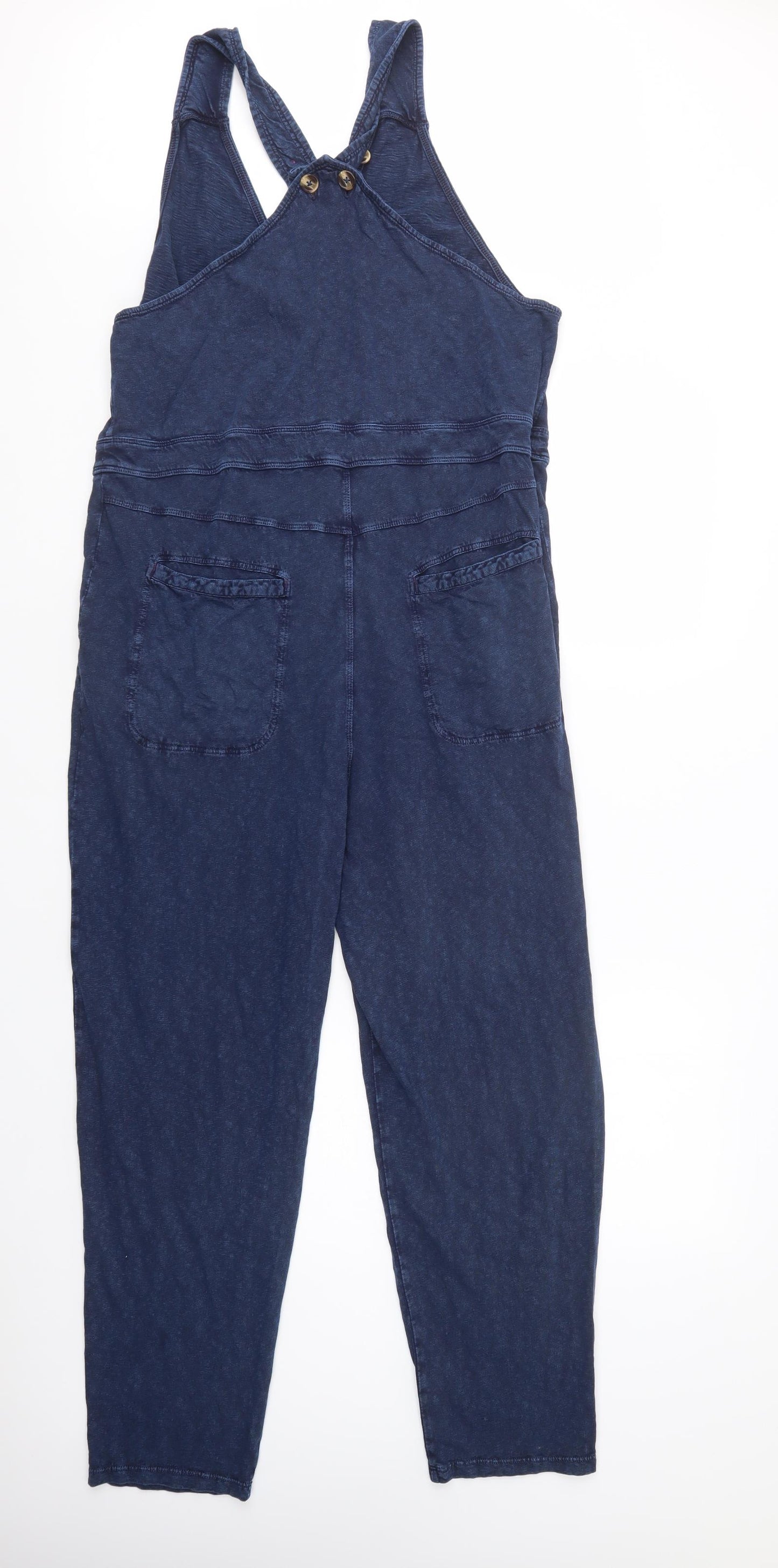 White Stuff Womens Blue  Cotton Jumpsuit One-Piece Size 14 L28 in Button