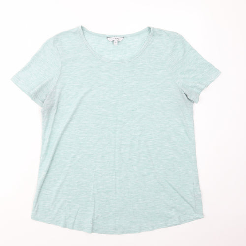 NEXT Womens Green  Viscose Basic T-Shirt Size 14 Crew Neck
