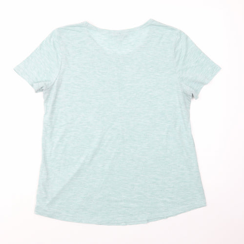 NEXT Womens Green  Viscose Basic T-Shirt Size 14 Crew Neck
