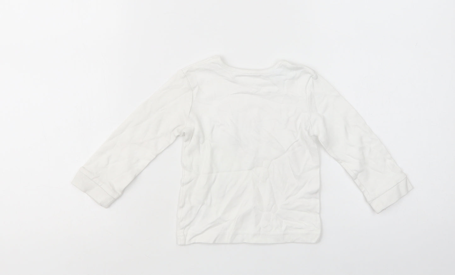 George Baby White  Cotton Pullover T-Shirt Size 9-12 Months Crew Neck Pullover - Minnie Mouse