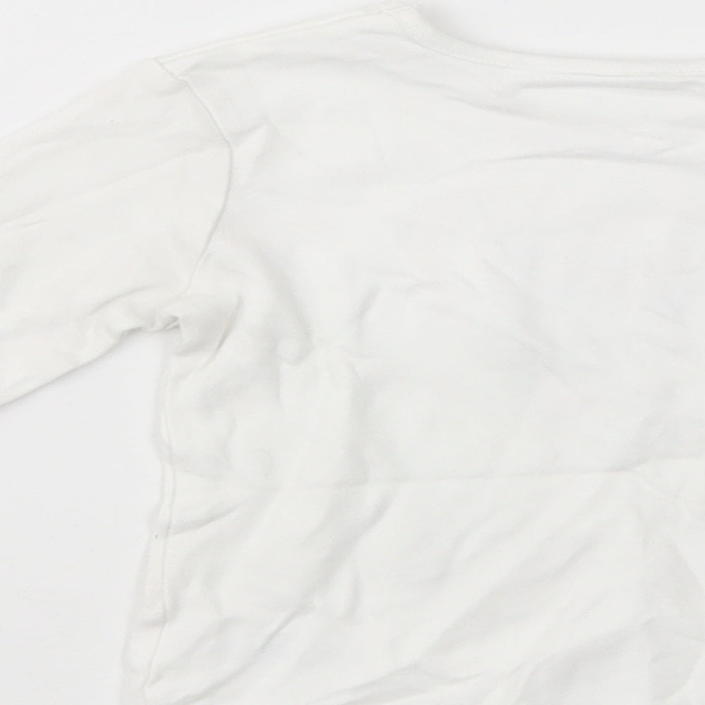 George Baby White  Cotton Pullover T-Shirt Size 9-12 Months Crew Neck Pullover - Minnie Mouse