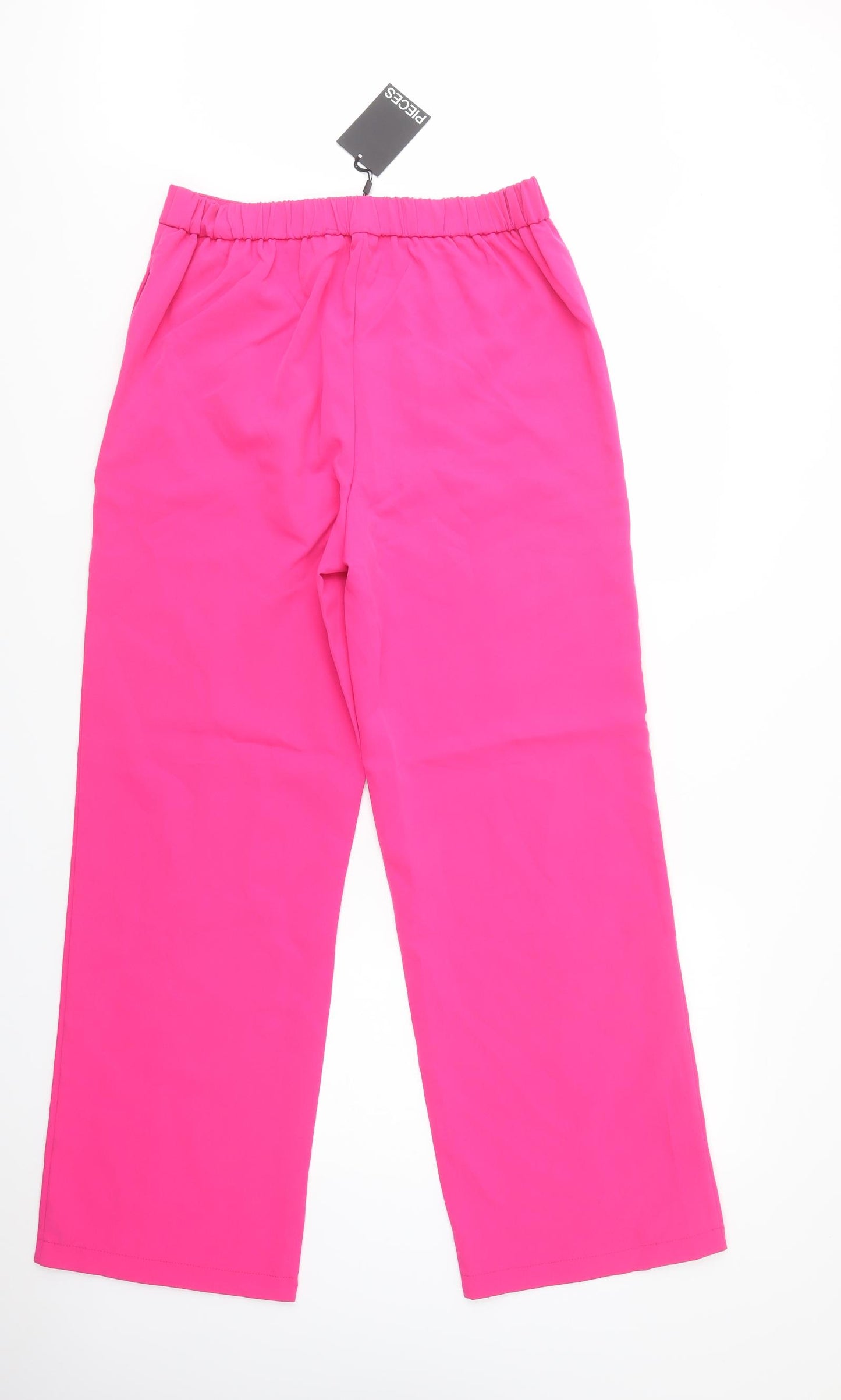 Pieces Womens Pink  Polyester Dress Pants Trousers Size L L32 in Regular