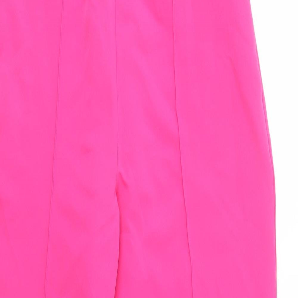 Pieces Womens Pink  Polyester Dress Pants Trousers Size L L32 in Regular