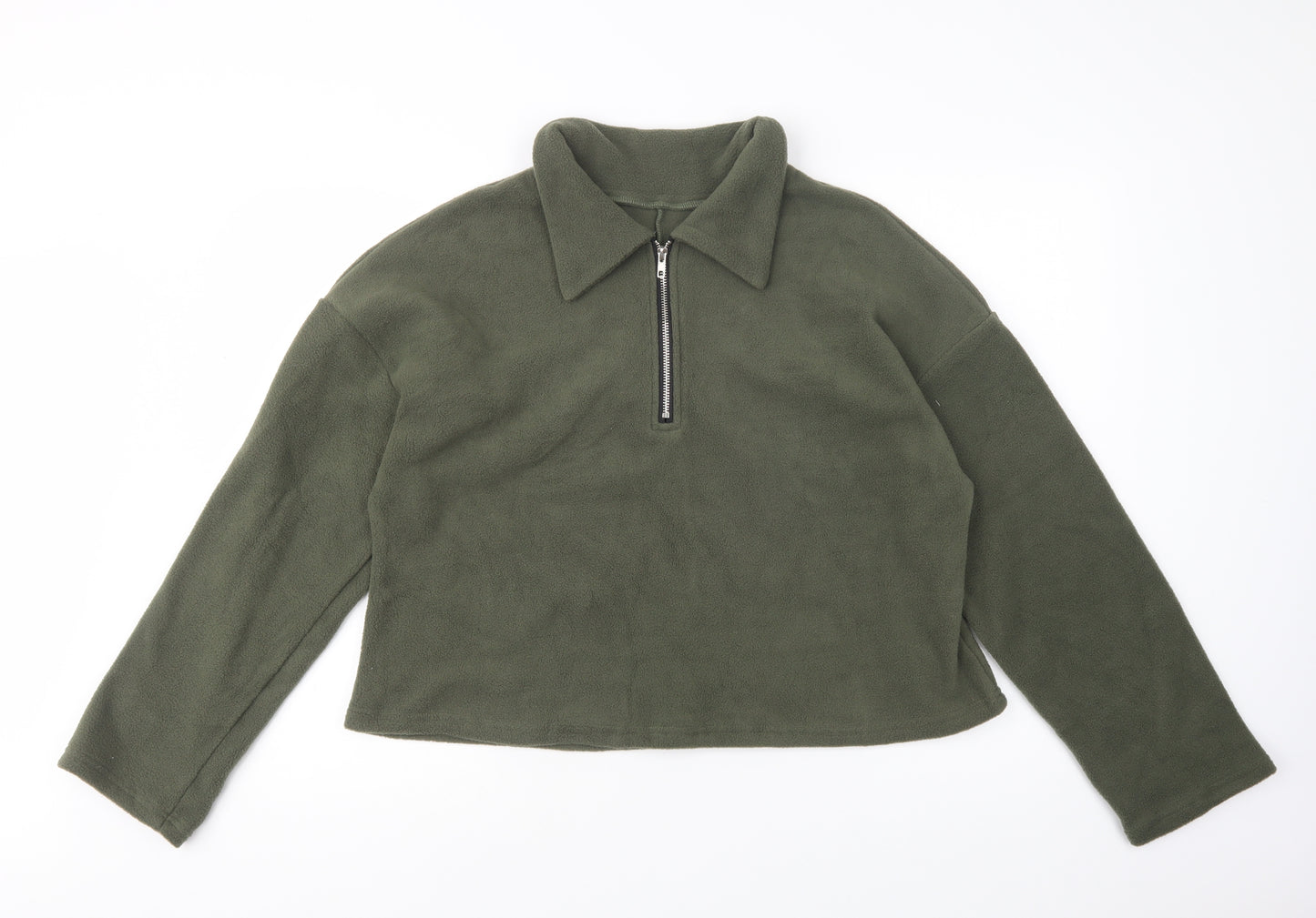 SheIn Womens Green  Polyester Pullover Sweatshirt Size L  Zip
