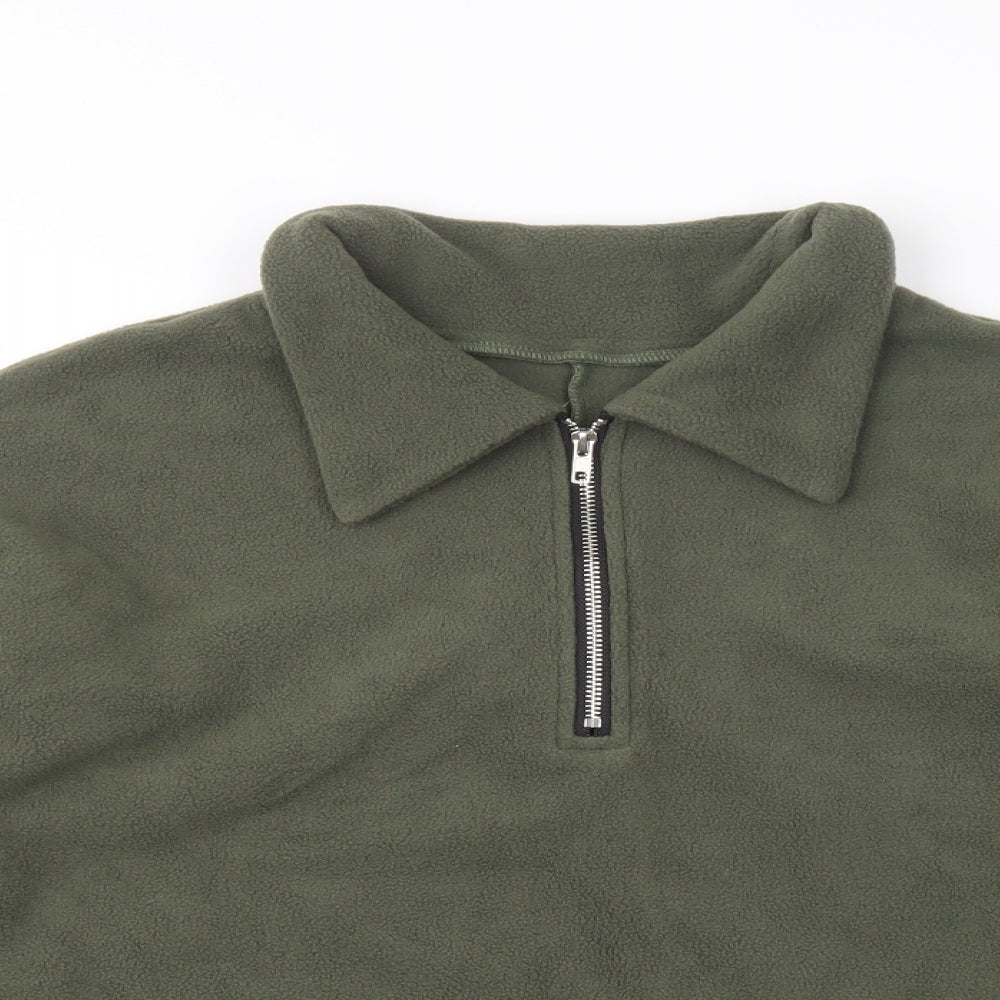SheIn Womens Green  Polyester Pullover Sweatshirt Size L  Zip
