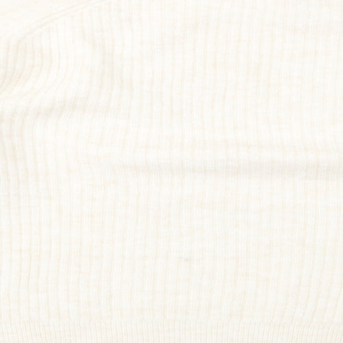 H&M Womens Beige Crew Neck  Polyester Pullover Jumper Size M