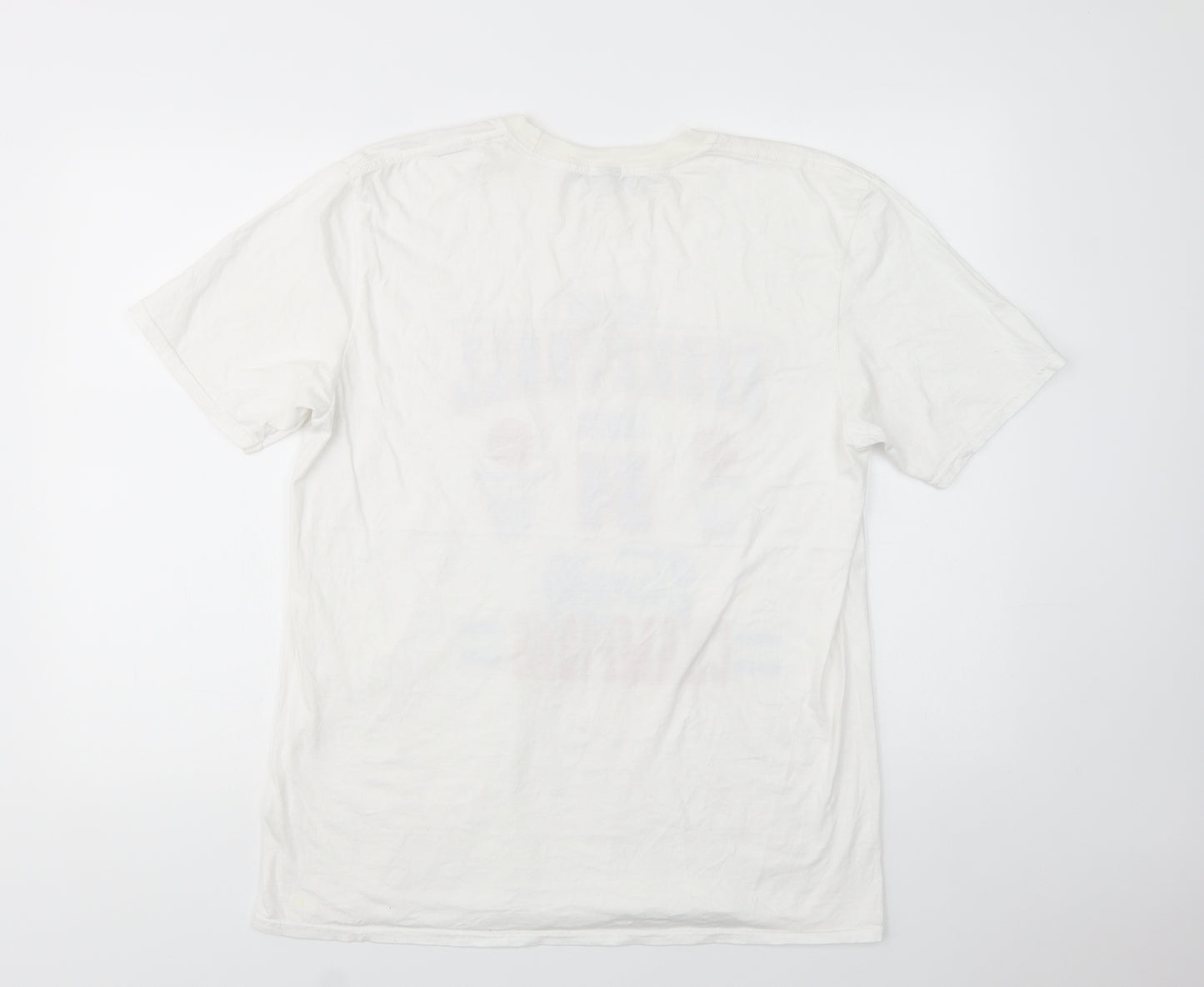 PRETTYLITTLETHING Womens White  Cotton Basic T-Shirt Size M Crew Neck - Basketball