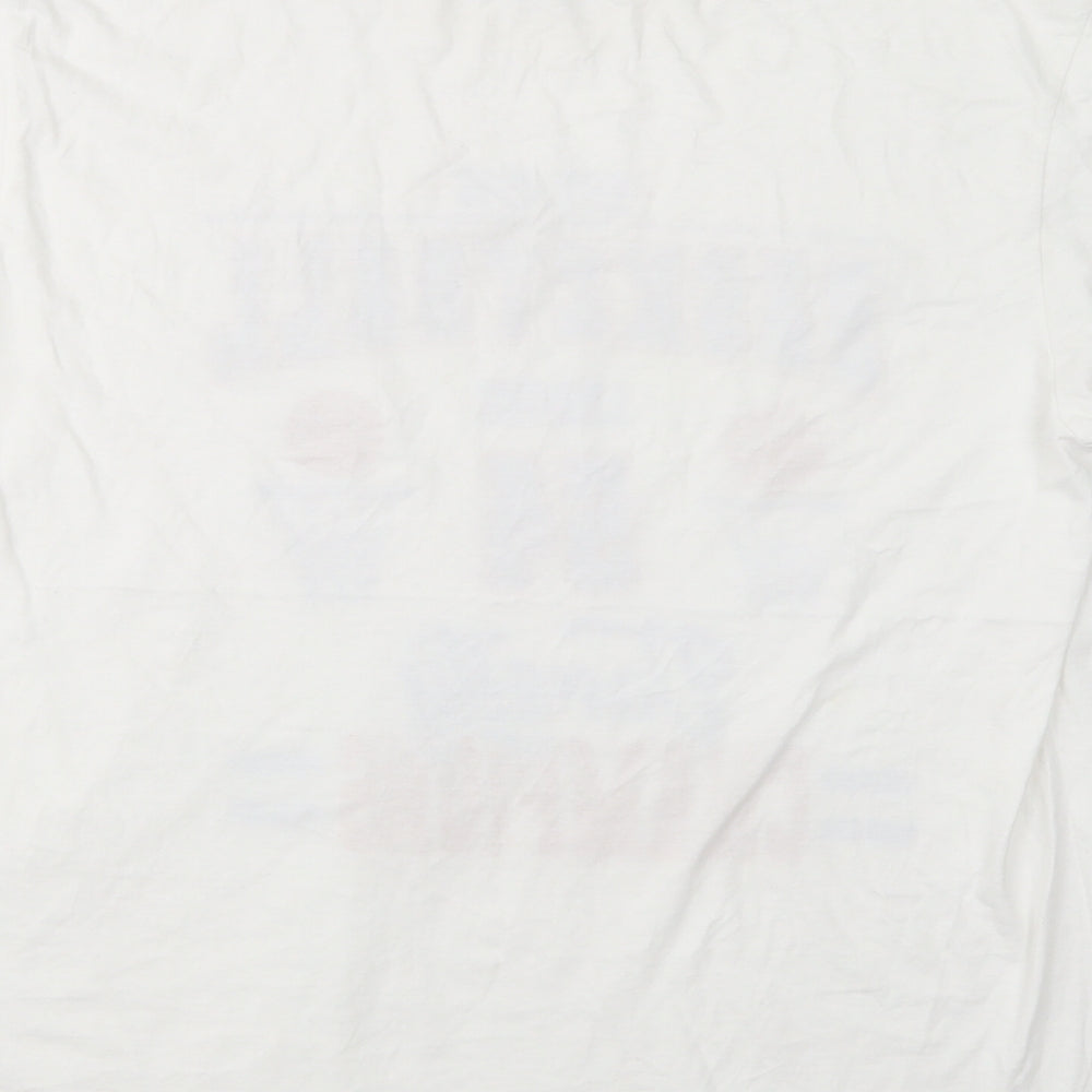 PRETTYLITTLETHING Womens White  Cotton Basic T-Shirt Size M Crew Neck - Basketball
