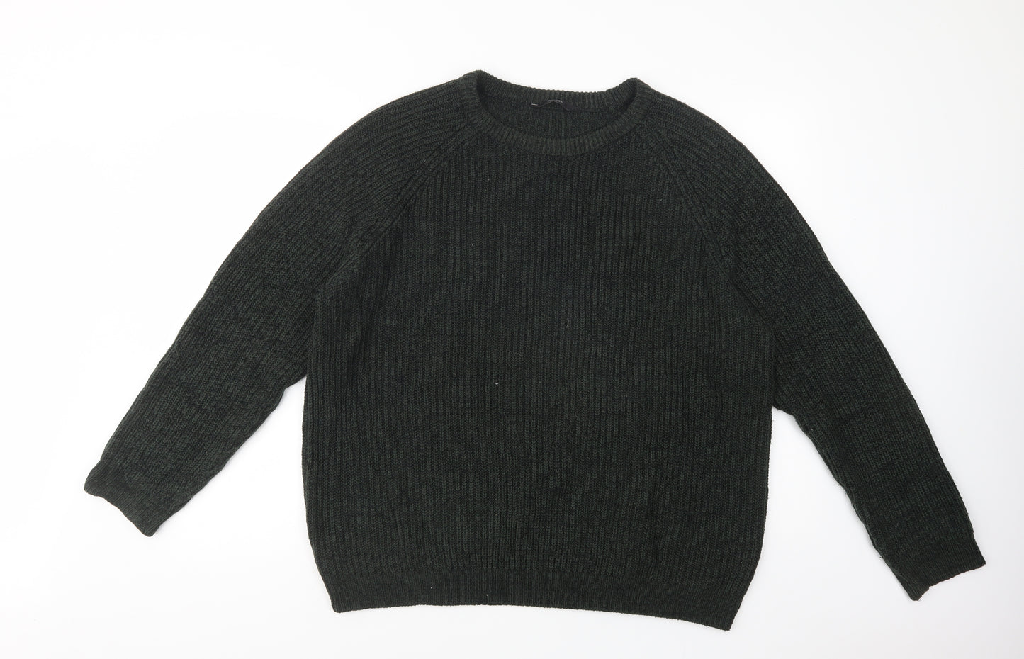 George Mens Green Crew Neck  Acrylic Pullover Jumper Size L