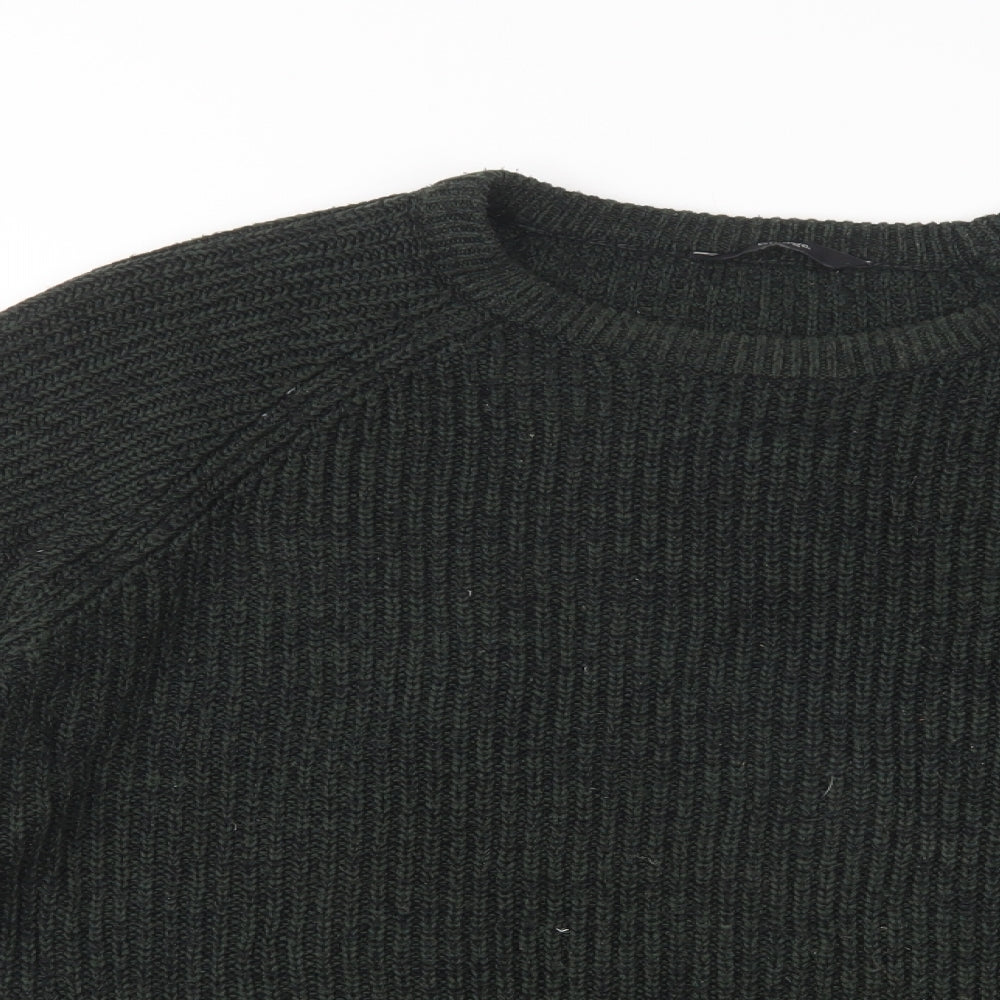 George Mens Green Crew Neck  Acrylic Pullover Jumper Size L