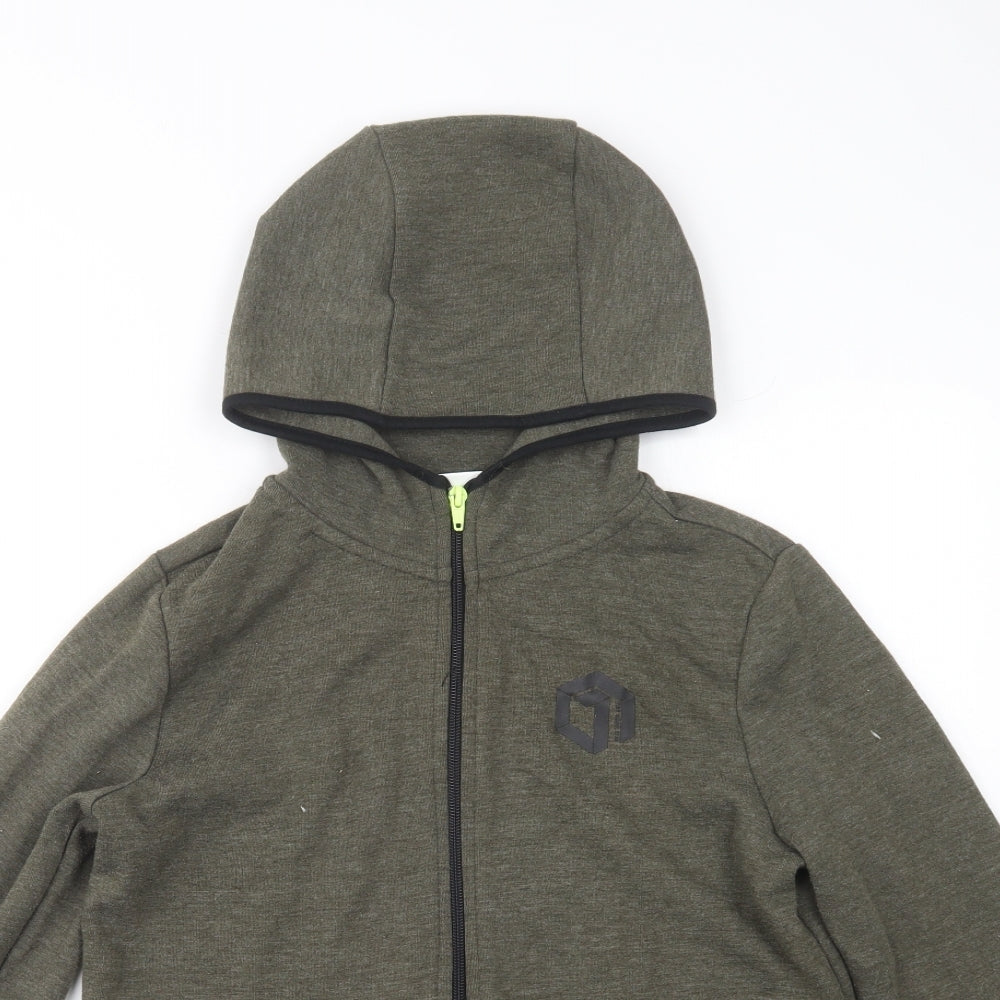 F&F Boys Green  Polyester Full Zip Hoodie Size 12-13 Years  Zip