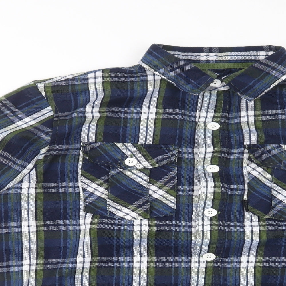 Dare 2B Mens Blue Plaid Polyester  Button-Up Size L Collared Button