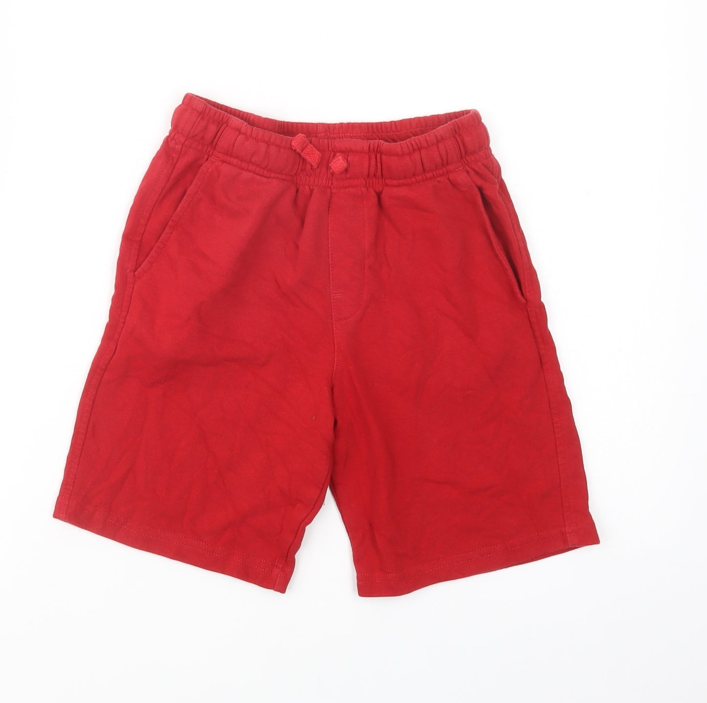 George Boys Red  Cotton Sweat Shorts Size 9-10 Years  Regular Drawstring