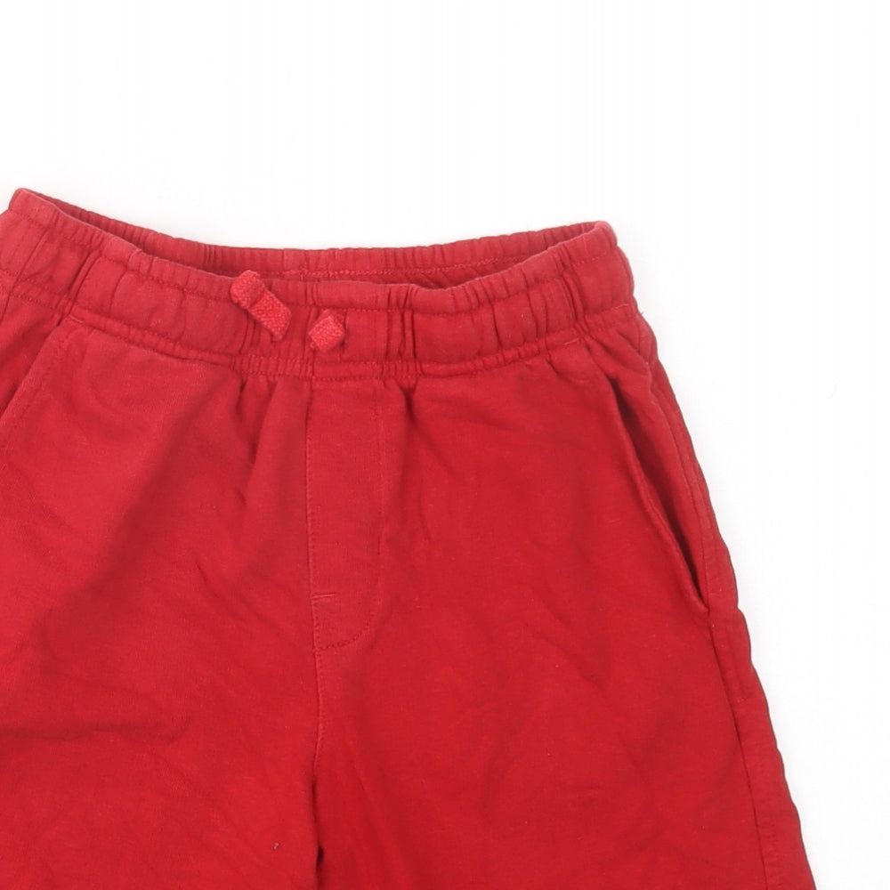 George Boys Red  Cotton Sweat Shorts Size 9-10 Years  Regular Drawstring