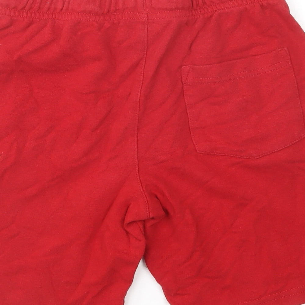 George Boys Red  Cotton Sweat Shorts Size 9-10 Years  Regular Drawstring