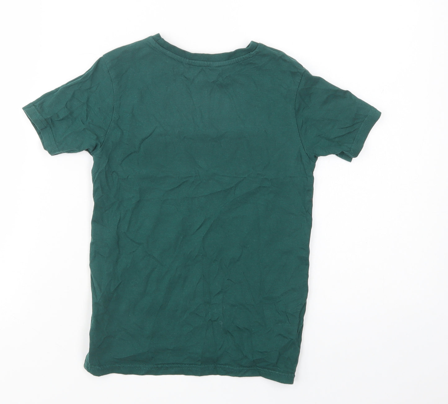 George Boys Green  Cotton Pullover T-Shirt Size 5-6 Years Crew Neck Pullover - Unstoppable
