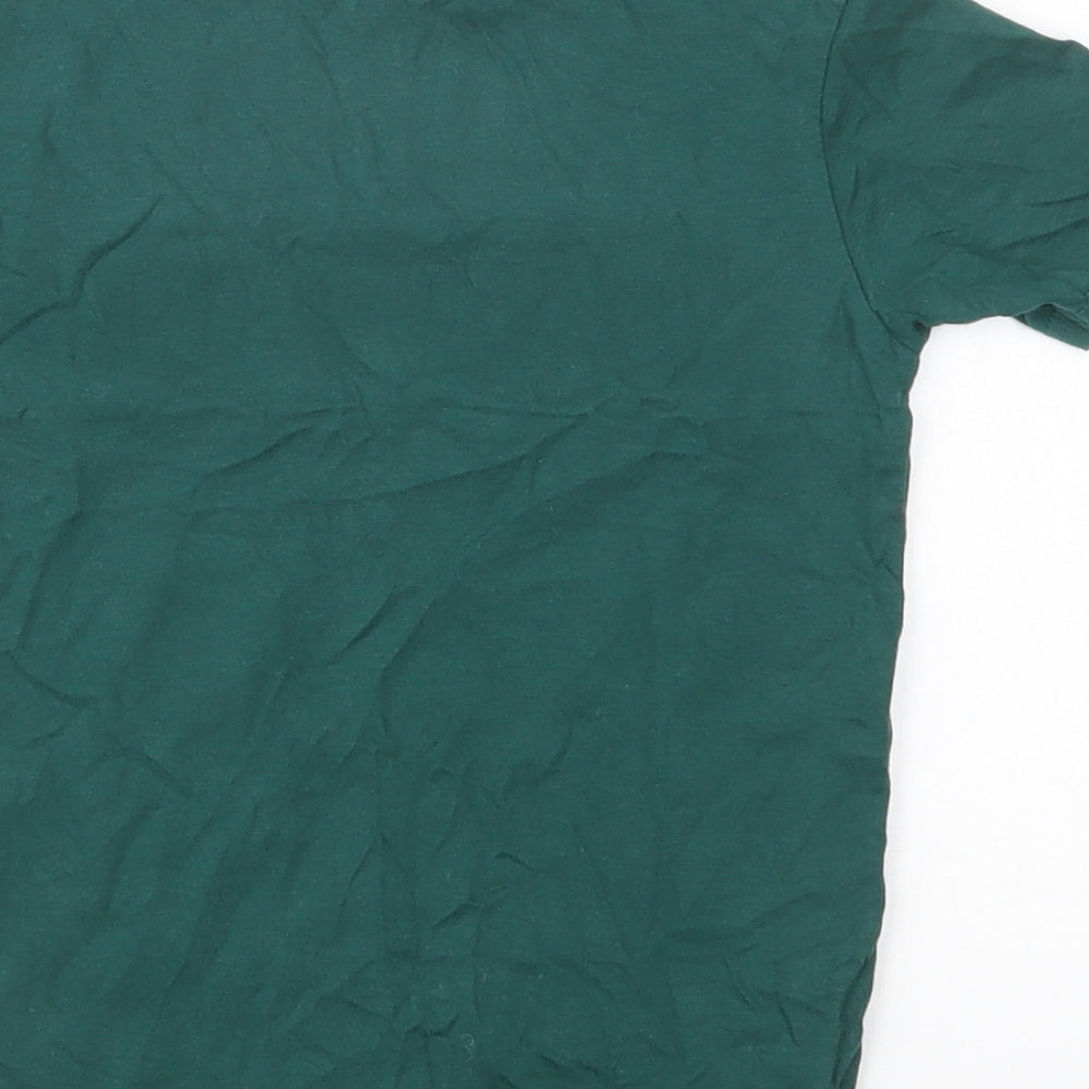 George Boys Green  Cotton Pullover T-Shirt Size 5-6 Years Crew Neck Pullover - Unstoppable