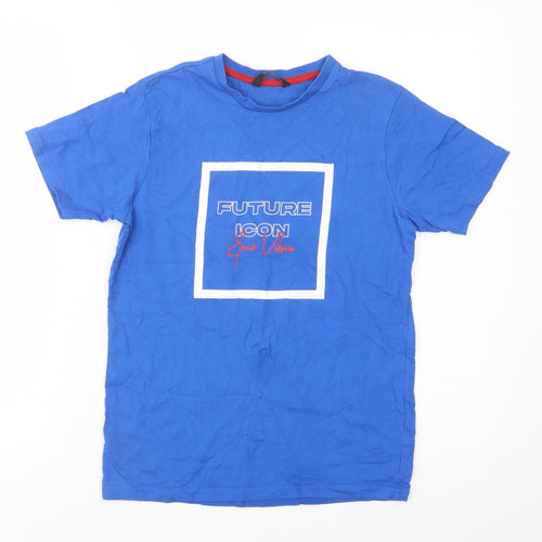 George Girls Blue  Cotton Pullover T-Shirt Size 11-12 Years Crew Neck Pullover - Future Icon