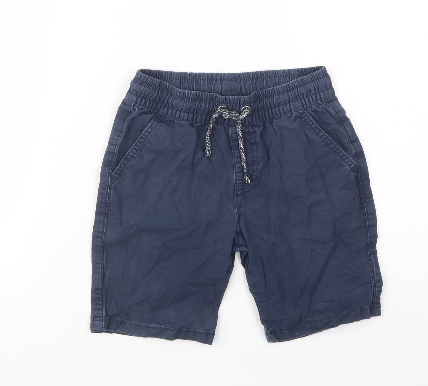 F&F Boys Blue  Cotton Chino Shorts Size 5-6 Years  Regular Drawstring