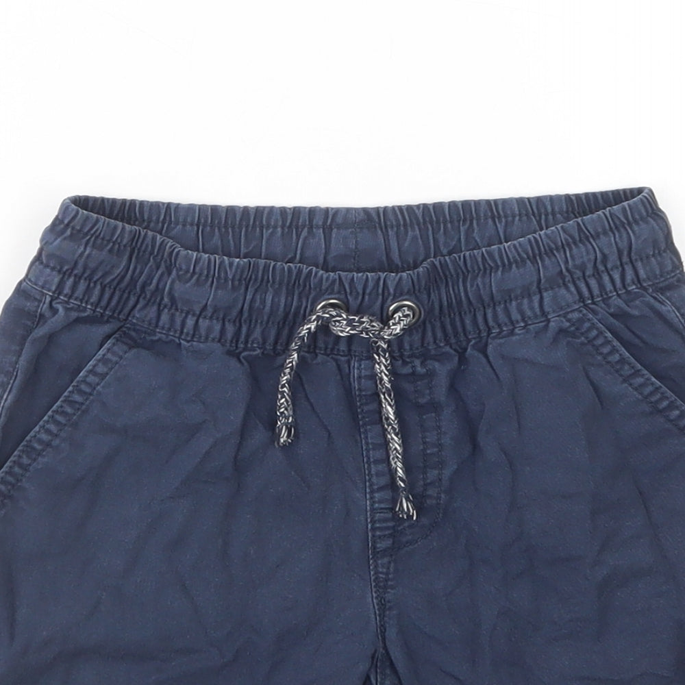 F&F Boys Blue  Cotton Chino Shorts Size 5-6 Years  Regular Drawstring
