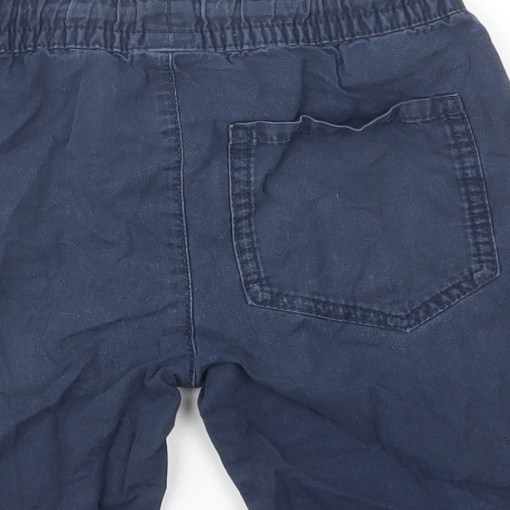 F&F Boys Blue  Cotton Chino Shorts Size 5-6 Years  Regular Drawstring