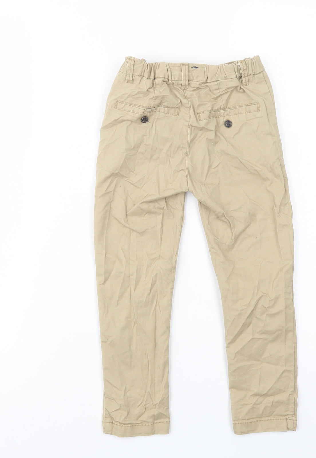 H&M Boys Beige  Cotton Chino Trousers Size 3-4 Years  Regular Button