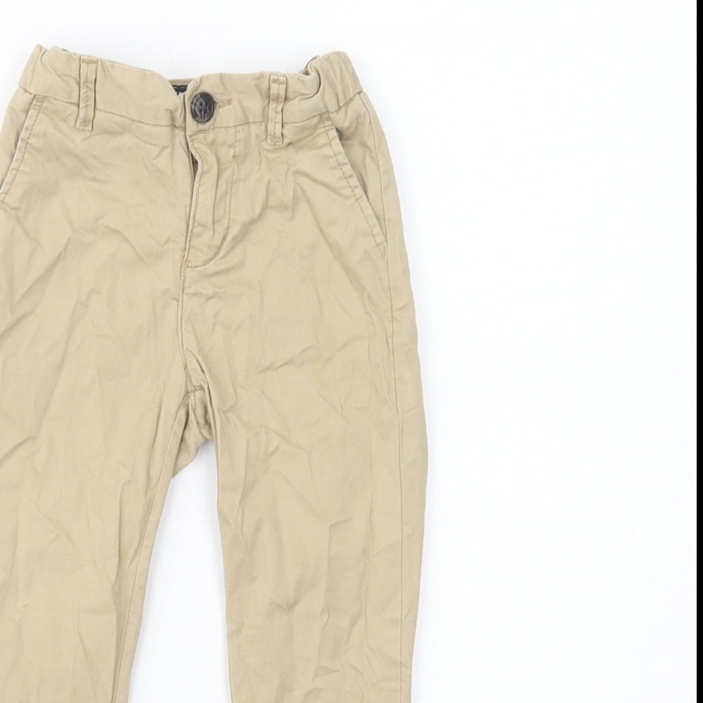 H&M Boys Beige  Cotton Chino Trousers Size 3-4 Years  Regular Button