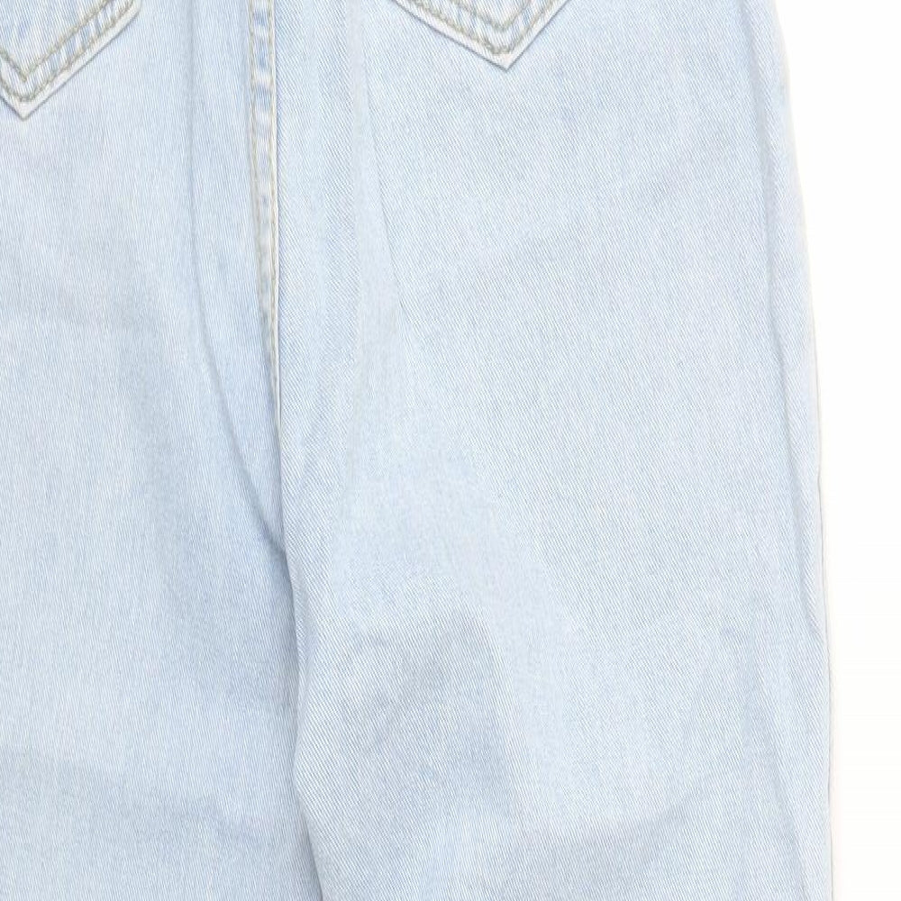 SheIn Womens Blue  Cotton Boyfriend Jeans Size M L27 in Regular Button