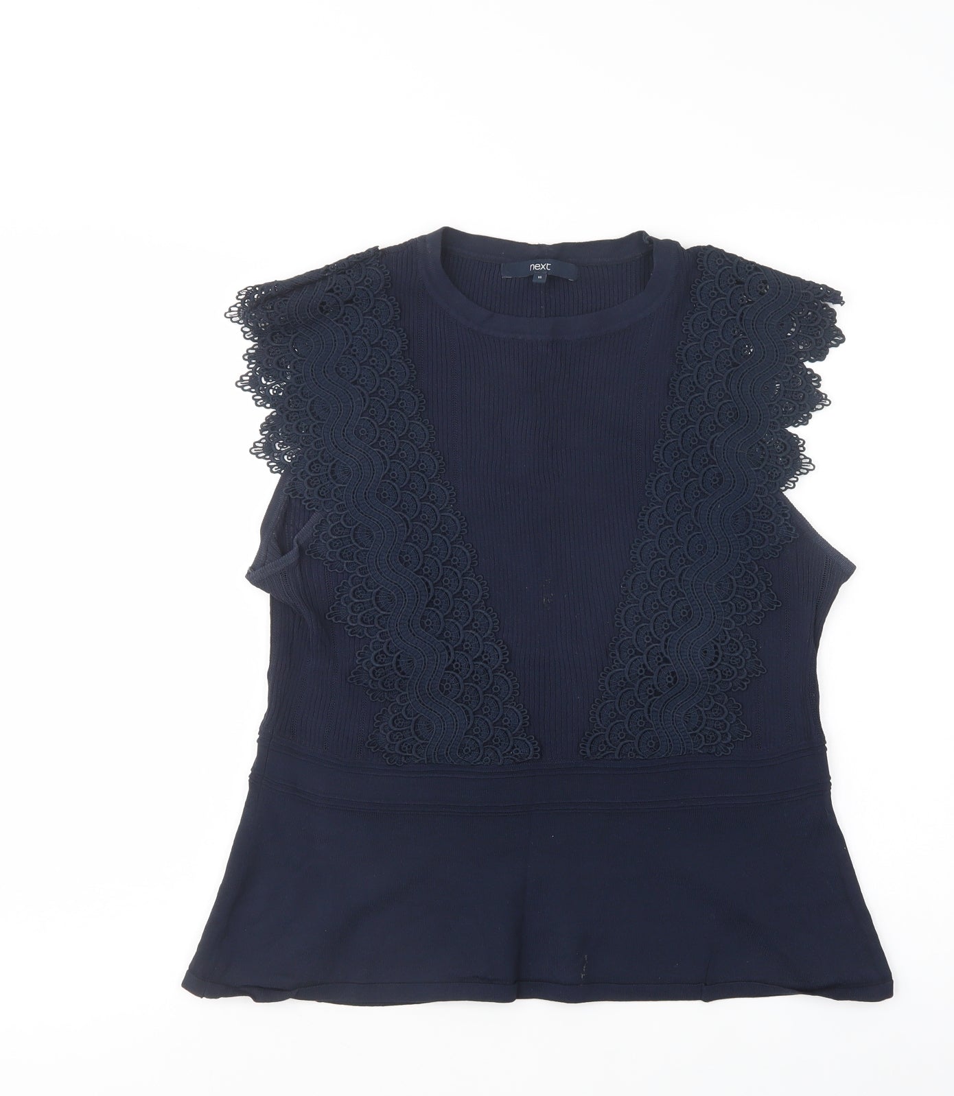 NEXT Womens Blue  Viscose Basic Tank Size 16 Crew Neck