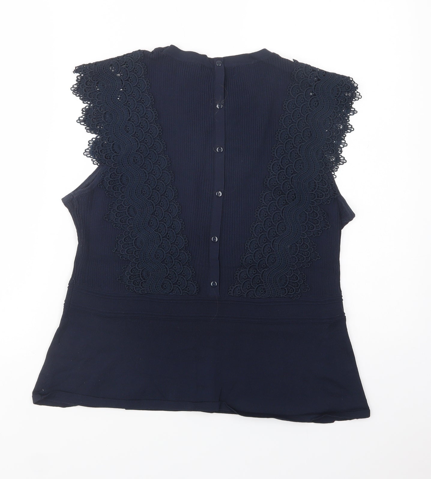 NEXT Womens Blue  Viscose Basic Tank Size 16 Crew Neck