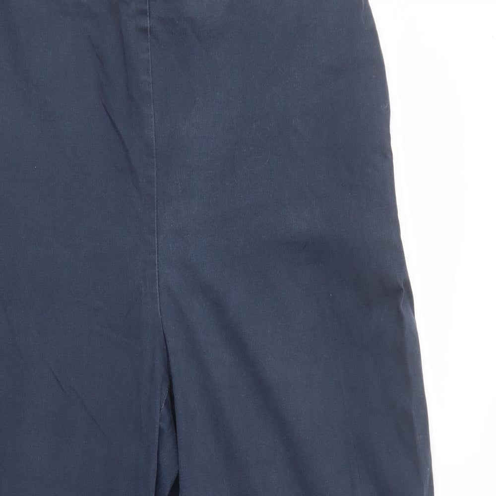 Zara Womens Blue  Cotton Wide-Leg Jeans Size L L26 in Regular Snap